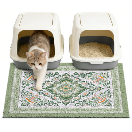 24"x15" Cat Litter Mat Non-Slip Washable Litter Box Mat