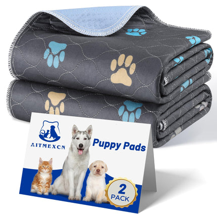 Washable Pee Pads for Dogs, 2 Pack Reusable Puppy Pads, 24''x36''