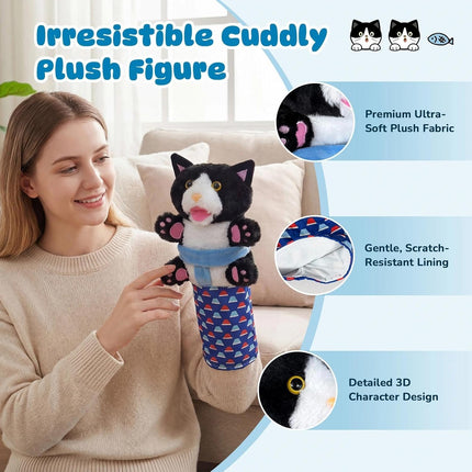 Interactive Cat Toys Cute Play Set with Wrestling Glove, Karate Kitty, Catsumo, Wrestling Puppet, Fun Interactive Toy for Indoor Cats & Kittens