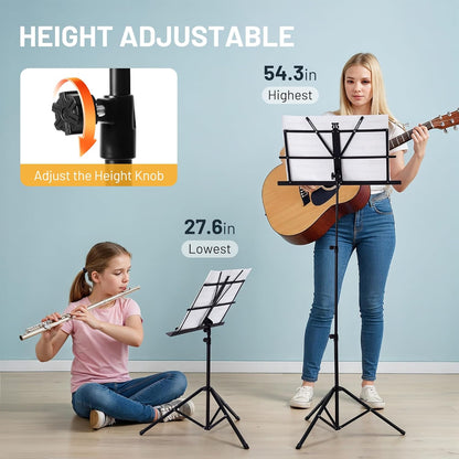 Portable Sheet Music Stand with Desktop Book Holder, Carrying Bag and Clip - photo 4