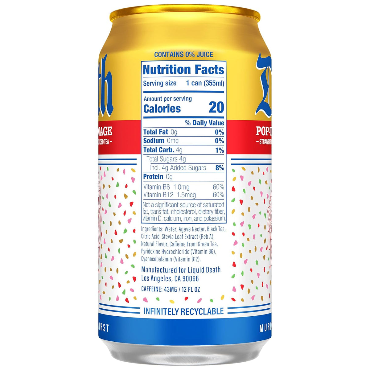 Frosted Strawberry Toaster Pastry Flavored Black Iced Tea, 12 fl oz Cans, Pack of 12 - photo 2