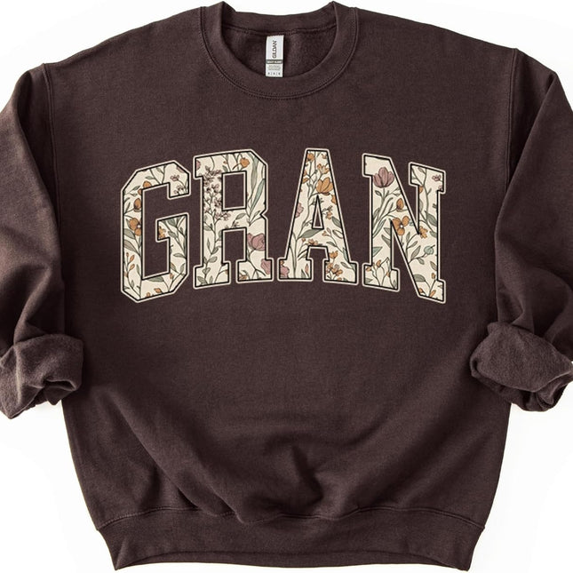 Women's Mama Grandma Auntie Floral Varsity Sweatshirt