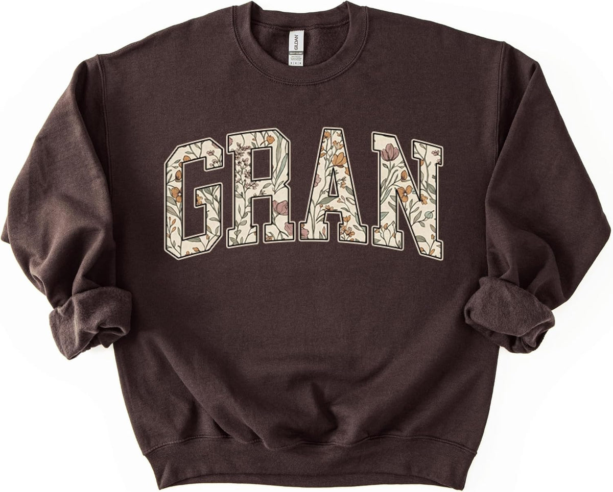 Women's Mama Grandma Auntie Floral Varsity Sweatshirt