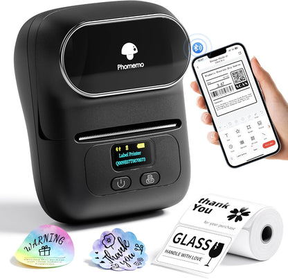 Label Makers - Barcode Label Printer Bluetooth Label Maker Portable Thermal Printer for Small Business, Address