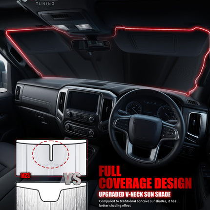 Windshield Sun Shade Compatible with Silverado Sierra 1500 2019-2026
