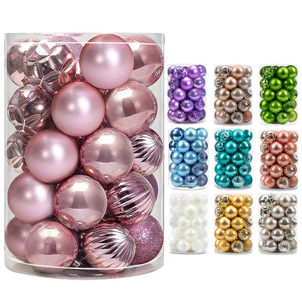 2.36''/60mm 34ct Christmas Ball Large Ornaments Party Decorations Shatterproof Festival Pendant Hangings for Xmas Tree Decor (60mm, Dark Blue)