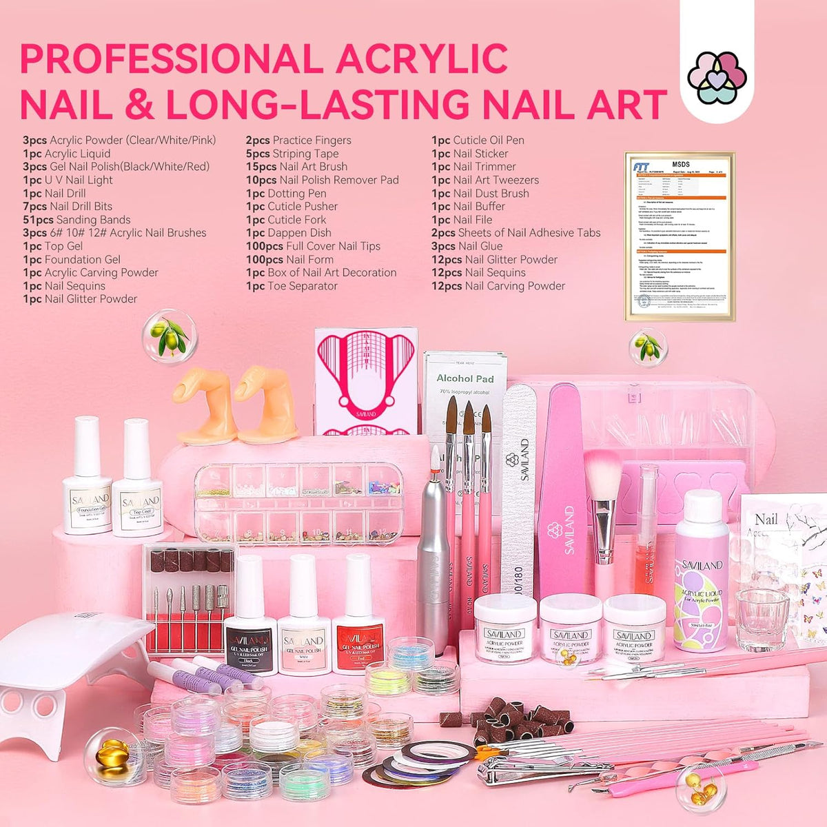 Acrylic Nail Kit with Drill: Professional Acrylic Nail Set for Beginners with Everything U V Light 3 - photo 2