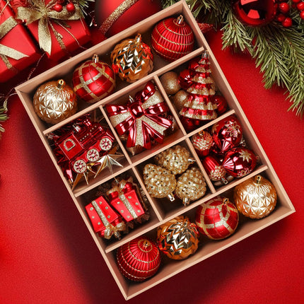 82pcs Classic Christmas Balls Ornaments Set, Red, Green and Gold
