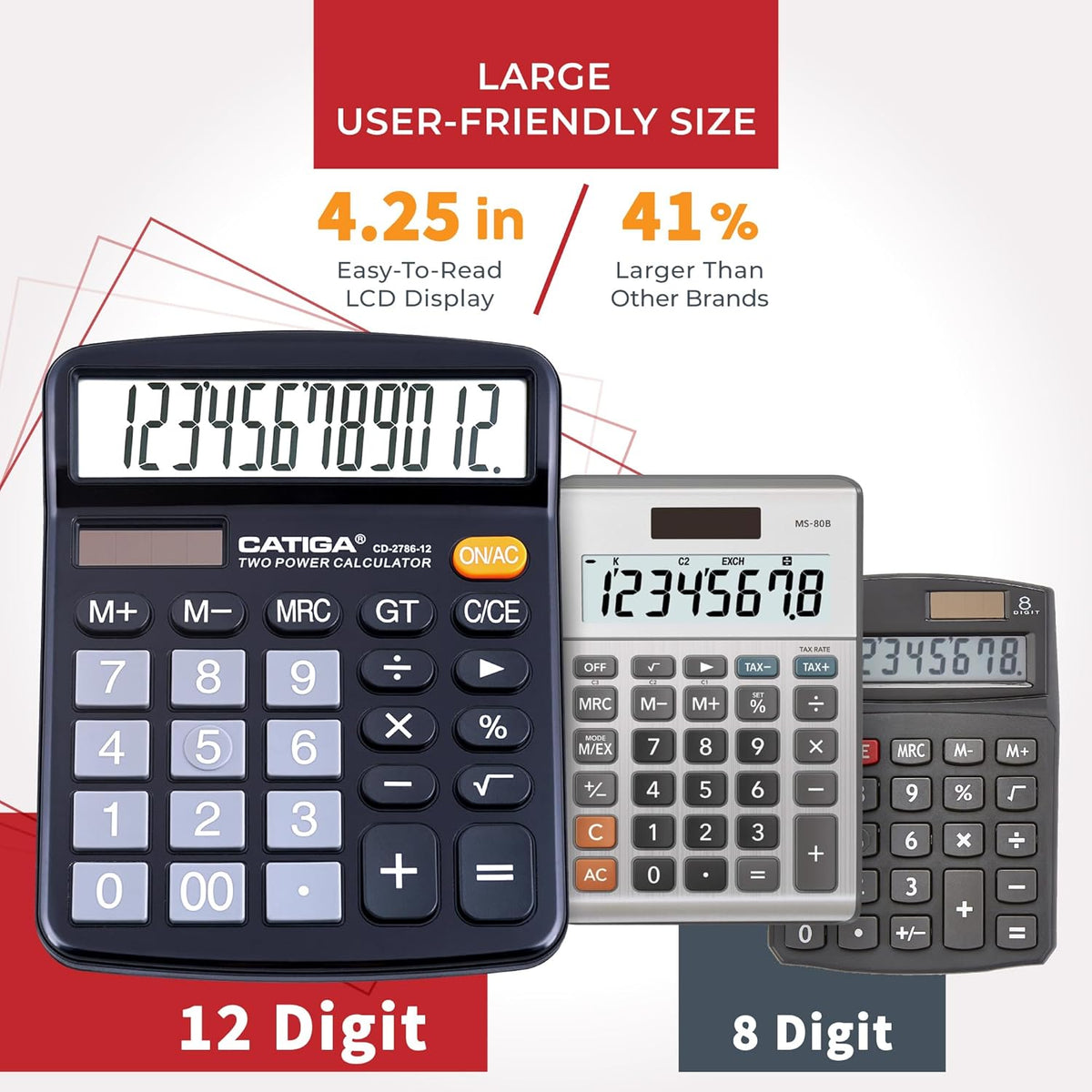 12-Digit Desktop Calculator with Large LCD - photo 2