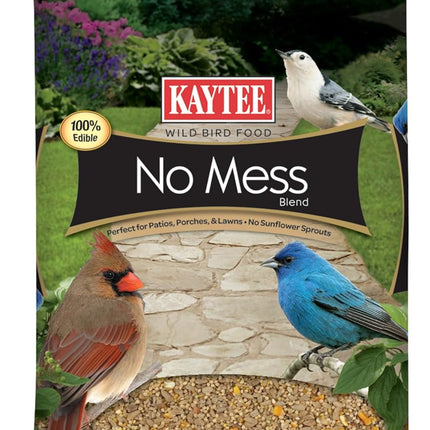 Kaytee Wild Bird No Mess Food Seed Blend For Blue Jays, Woodpeckers, Juncos, Cardinals, Grosbeaks, Sparrows, and Finches, 5 Pound