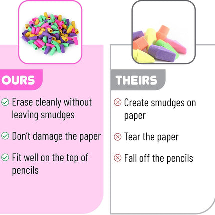 Mr. Pen Erasers for Pencils, 120 Pack, Pencil Top Erasers, Eraser Caps, Cap Tops, Topper Erasers. Ereaser