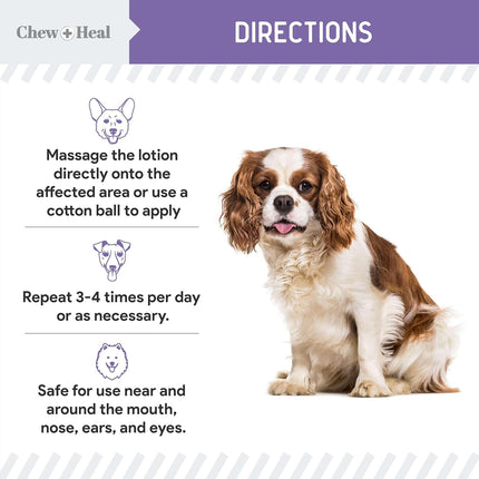 Chew + Heal Labs Hypochlorous Acid Lotion for Dogs – 2oz Dog Wound Spray for Cuts, Burns, Sores, Abrasions, and More – Non Toxic and Chemical Free Hot Spot Lotion – Made in the USA