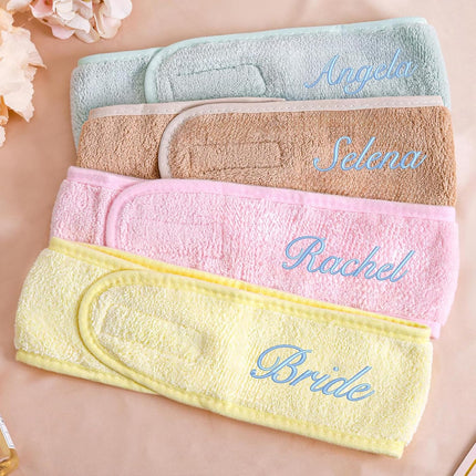 Personalized Spa Headband for Women,Custom Embroidered Skincare Headband, Super Absorption Makeup Hair Wrap Fits All, Workout, Yoga, Gym, Salon, Home Use