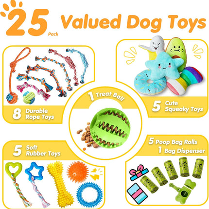 Zeaxuie dog toys - rope and squeaky toys detail