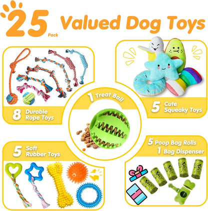 Zeaxuie dog toys - rope and squeaky toys detail