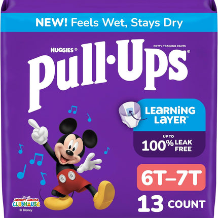 Pull-Ups Boys' Potty Training Pants, Size 6T-7T Training Underwear (55-75 lbs), 13 Count