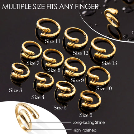 Non Tarnish Gold Chunky Rings for Women, 14K Gold Plated Statement Dome Rings Stacking Silver, Adjustable Mens Eternity Wedding Band Mixed Metal Jewelry Size 3-15 Half Size