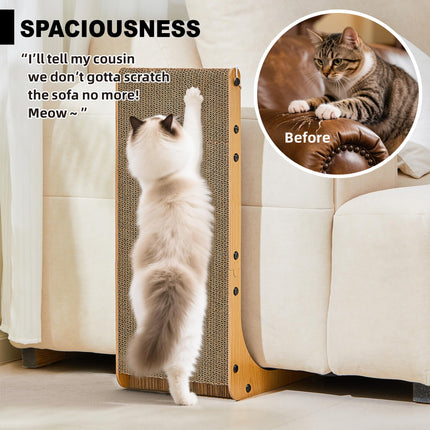 23.6 in L-Shaped Cardboard Cat Scratcher, 2-Pack for Indoor Cat