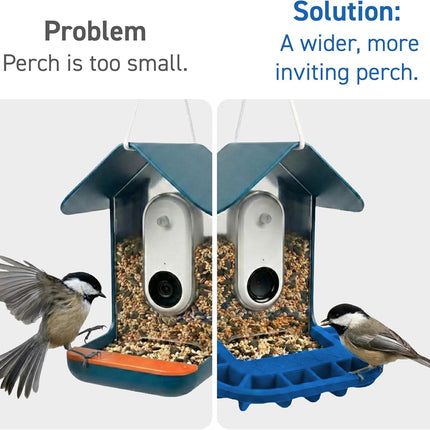 Silicone Perch Extender Compatible with Bird Buddy Feeder – 9" Wide Platform, Adds Space for Multiple Birds, Weather-Resistant Birdbuddy Accessories