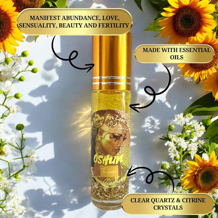 Roll-On Oils – Pheromone-Infused Ritual Perfume Oil, Unisex 10ml | Hoodoo, Wicca, Pagan, Conjure, TSA-Friendly (Oshun)