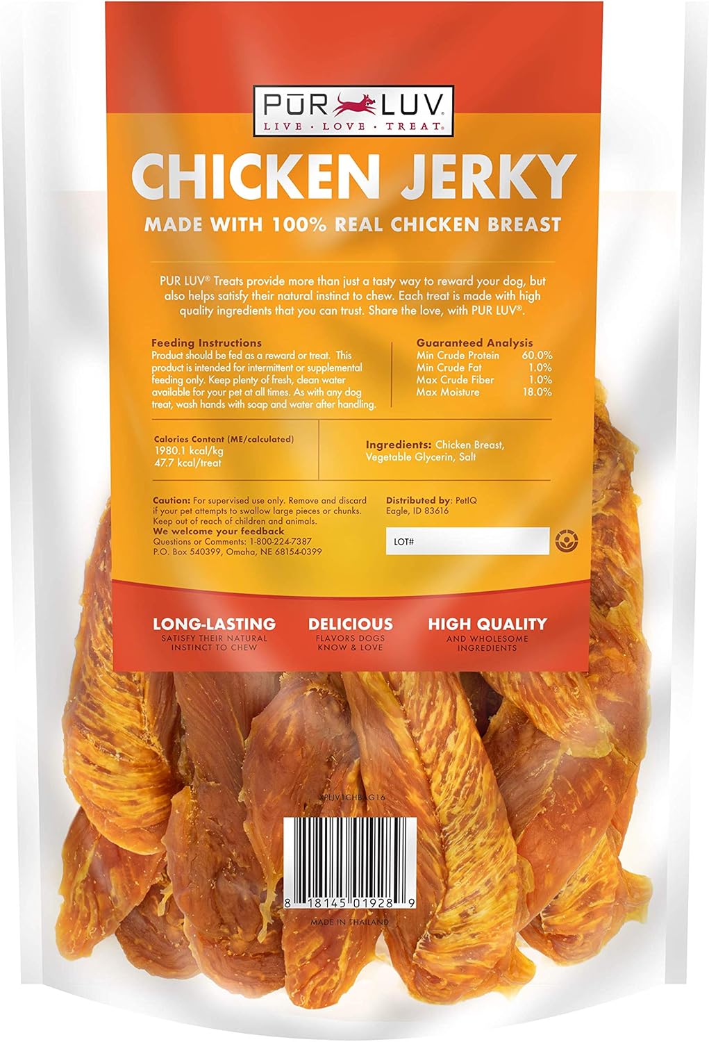 Chicken Jerky Dog Treats, Made with 100% Real Chicken Breast, 16 Ounces, Healthy, Easily Digestible - photo 2
