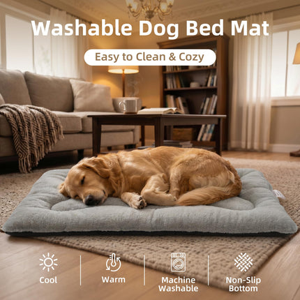 Cama para perro de 36" para jaula metálica, tapete lavable para dormir para mascotas medianas/grandes