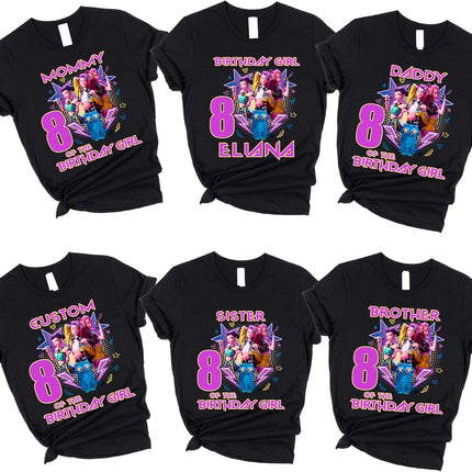Custom Name k-pop Shirt,Family Birthday Matching Tees,Custom Name Bday t-Shirt for Kids Toddler,Handmade Decorated T-Shirts
