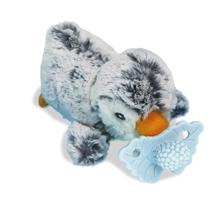Sloth RaZbuddy w/RaZberry Teething Relief Pacifier – Soothes Sore Gums w/Nature-Inspired Texture, 100% BPA-Free Silicone Teether, Detachable Stuffed Animal – 3 Months+ Teether, Tan