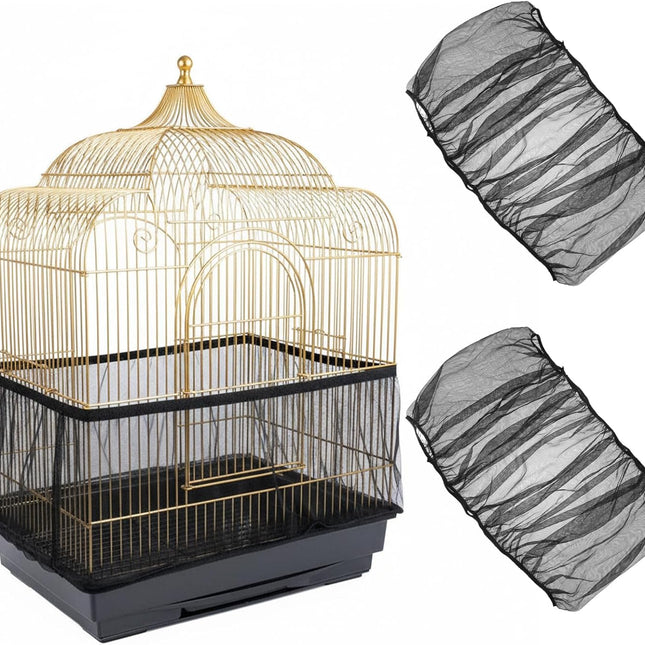 2 Pcs Bird Cage Seed Catcher, Elasticity Bird Cage Cover Seed Catcher Guard