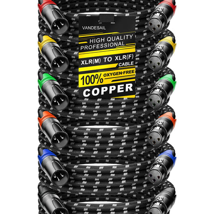 XLR Cables 3ft 2 Pack,Short Microphone Cable OFC Noise Reduction