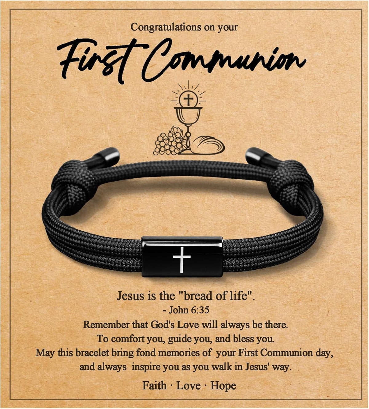 First Communion Gifts for Girls Boys, Cute Cross Bracelet as 1st Communion Favors Holy Religious Jewelry Christian