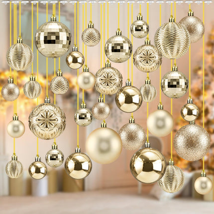 36 Pcs Christmas Balls Ornaments for Ceiling, Red, Green, Gold