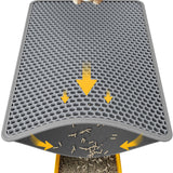 Tapete para arena de gato, 23.2 x 14.6 in, impermeable, antideslizante, gris