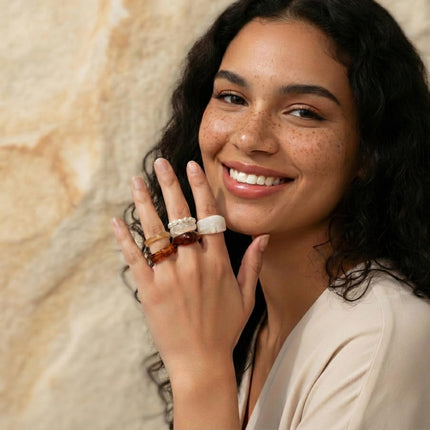 Resin Acrylic Plastic Stackable Rings for Women