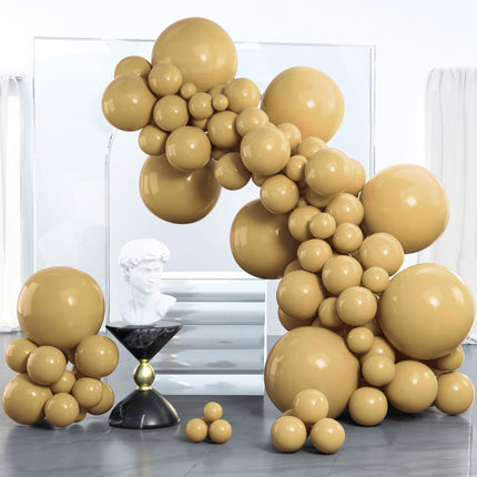 Dark Brown Balloons 100pcs Boho Coffee Neutral Different Sizes