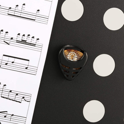Guitar Picks Holder, with Picks Case 3 Pack, 10pcs Guitar Picks Contains Thin, Medium, Heavy Picks, 9pcs 3M Stickers, Suitable for Acoustic Guitar Electric Guitar Bass Ukulele Banjo