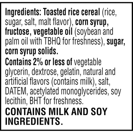Rice Krispies Treats Marshmallow Snack Bars, Kids Snacks, Lunch Snacks, Original, 12.4oz Box (16 Bars)