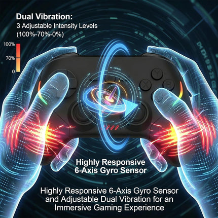 Megadream Phone Controller for PC/Switch 2|Swith/Android/iPad/Tablet/iPhone Controller - RGB light - Hall Effect Trigger/Joystick - Call of Duty, Roblox, Genshin Impact, Direct Play