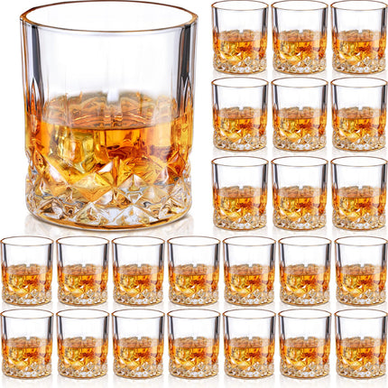 24 Classic Old Fashioned Rocks Glasses, 10 Oz Whiskey Bourbon