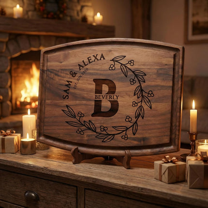 Personalized Cutting Board | Custom Engraved Wood Charcuterie Board for Wedding, Anniversary & Housewarming | Gift for Couples, Parents & Family