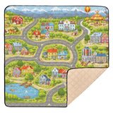 Cartoon City Road Baby Play Mat, 50 x 50 in, Foldable