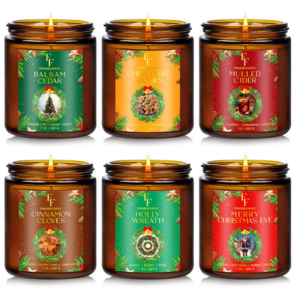 Fall Candles Set, 4 Pack Candles for Home Scented Natural Soy Wax, Autumn Gifts Set for Women Men, Fall Fragrance of Pumpkin/Cinnamon/Vanilla Cupcake/Apple