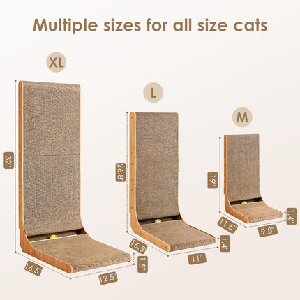 Cardboard Cat Scratcher for Indoor Cats, 26.8 Inch, Brown