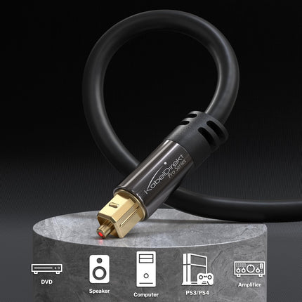 KabelDirekt TOSLINK – Optical Audio Cable – 1.5ft – Fiber Optic Cord, S/PDIF Digital Audio Optical Cable for Soundbar, Stereo Systems, Home Cinema, Xbox One/PS4 – Designed in Germany