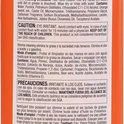Fast Orange 25616 Xtreme Heavy Duty Hand Cleaner, Natural Citrus Scent, Waterless Cleaner For Mechanics, Strong Grease Fighter, Eliminates Odors while Protecting Skin 15 Fl. Oz