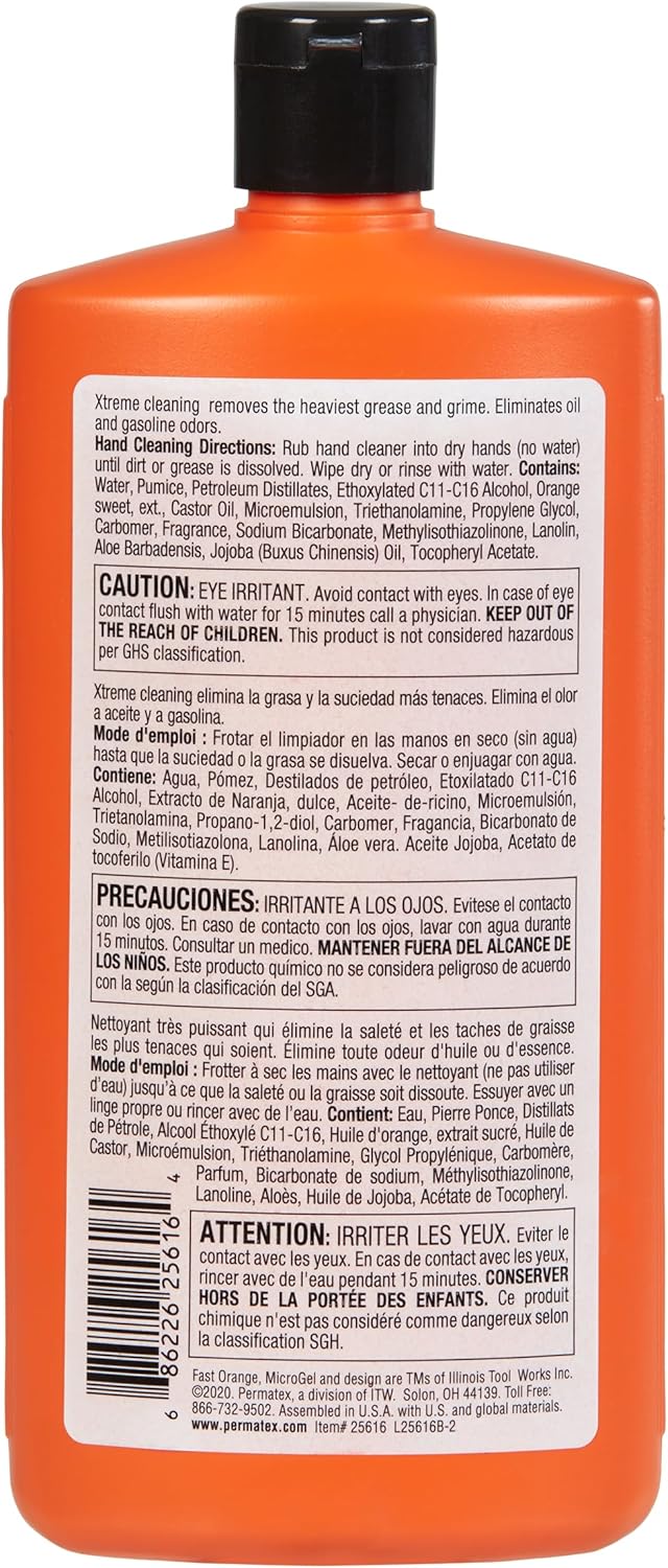 Heavy Duty Hand Cleaner, Natural Citrus Scent, Waterless Cleaner For Mechanics, Strong Grease Fighter - photo 2