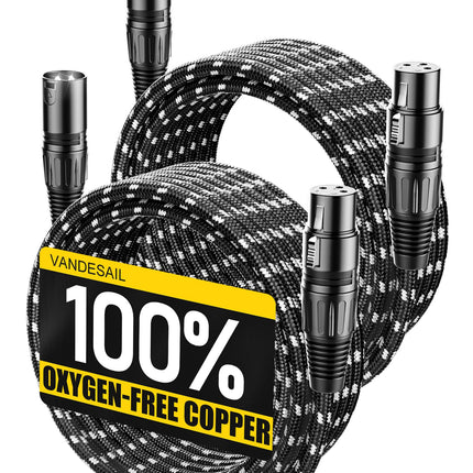 XLR Cables 3ft 2 Pack,Short Microphone Cable OFC Noise Reduction