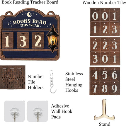Books Read This Year Counter Valentines Day Gifts For Women Readers, Personalized Book Counter Tracker Bookshelf Decor, Bookish Gifts Accessories For Book Lovers, Bookworm, Bookclub Stocking Stuffers
