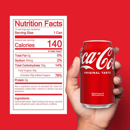 Coca-Cola Fridge Pack Soda Soft Drink, 12 fl oz Cans, 12 Pack - Classic Cola Soda Cans