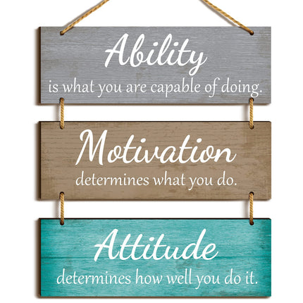 Office Wall Signs Inspirational Wooden Hanging Decor,Elegant Color